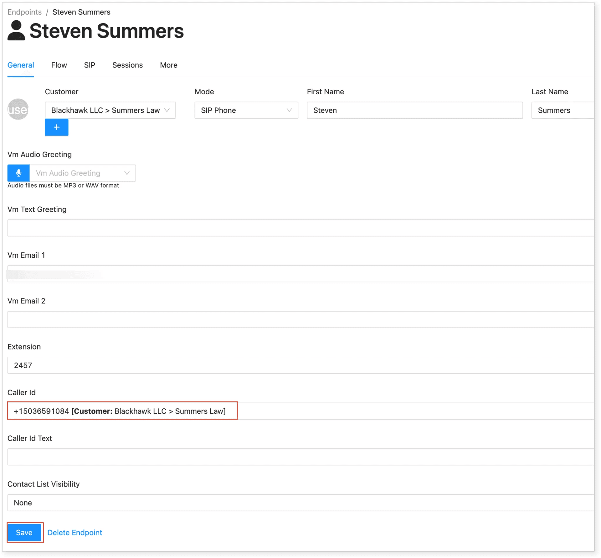 evo-voice article-100-modifying-phone-settings-caller-id-extensions-and- image-003